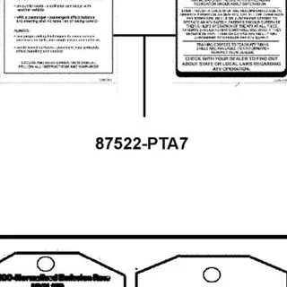 87522-PTA7-M35-T01 WARNING TAG Y-12 — diagram cutout
