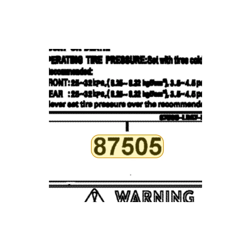 87505-LBA7-E01-T01 LABEL TIRE ON ROAD — diagram cutout