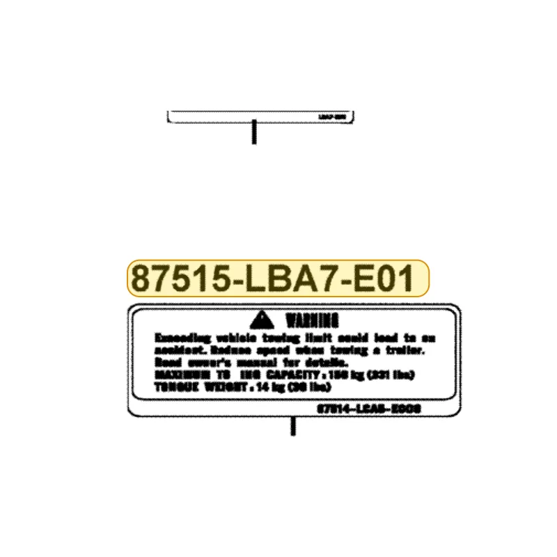 87515-LBA7-E01-T01 CAUTION LIST ON ROAD — diagram cutout