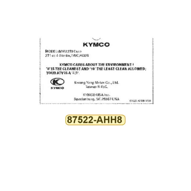 87522-AHH8-M30-T01 USA EPA HANG TAG — diagram cutout