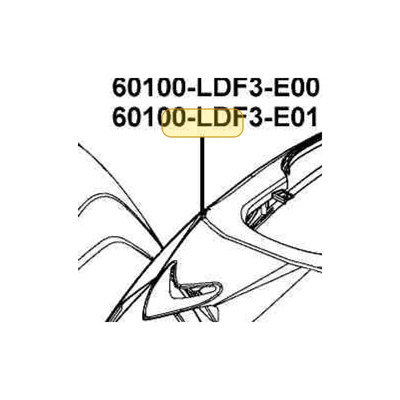 60100-LDF3-E00-YUR FENDER FRONT — diagram cutout