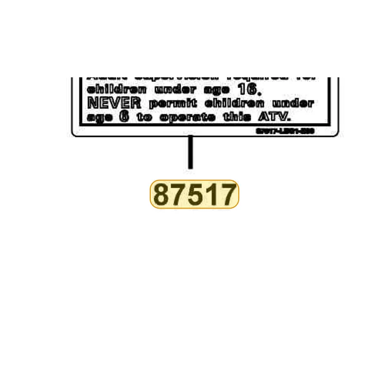 87517-LEG1-E00-T01 WARNING DRIVE AGE-6 — diagram cutout