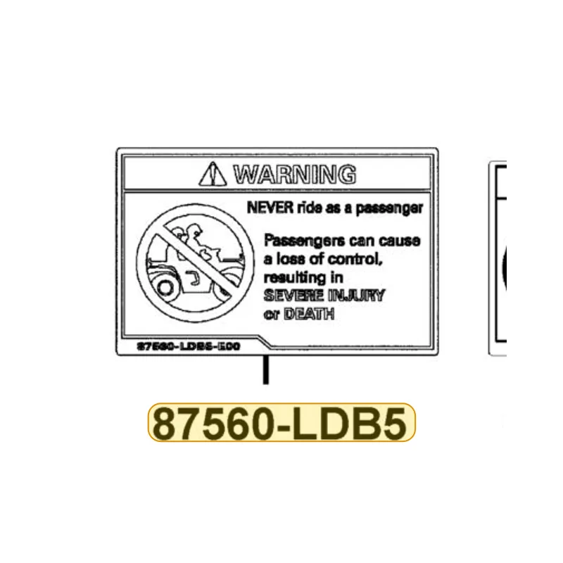 87560-LDB5-E00-T01 WARNING DOUBLE RIDER — diagram cutout