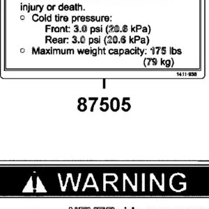 87505-PUA7-M35-T01 WARNING LABEL TIRE — diagram cutout