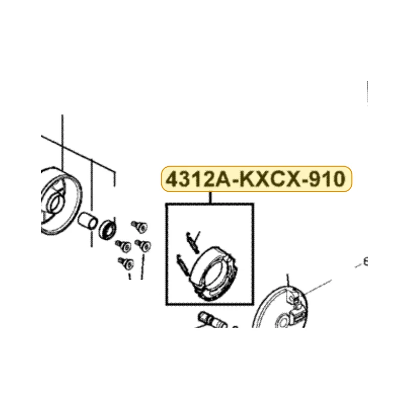 4312A-KXCX-910 SHOE ASSY BRAKE — diagram cutout