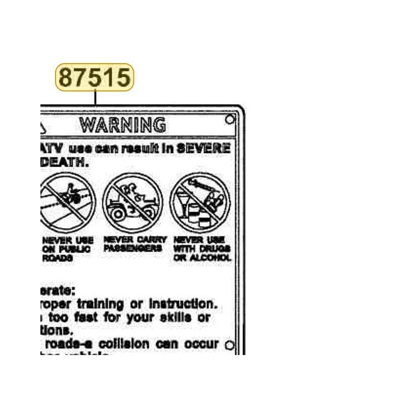 87515-LLB1-E00-T01 CAUTION LIST — diagram cutout