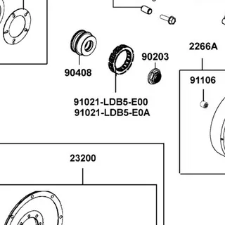 91021-LDB5-E0A BEARING ONE WAY — diagram cutout