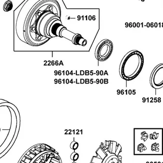 96104-LDB5-90B BEARING BALL RADIAL 16008 — diagram cutout