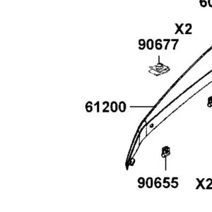 61200-AGA8-E00-N1R FRONT MUDGUARD.RH SIDE (Black) — diagram cutout