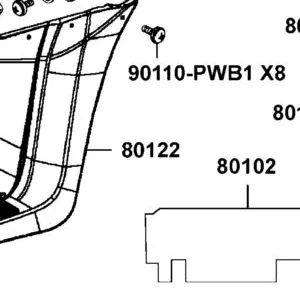 80122-ALC1-E00-N1R MUDGUARD L FLOOR (Black) — diagram cutout