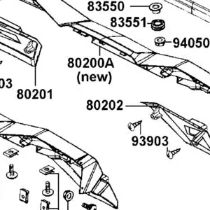 80202-AGA8-E00-N1R MUDGUARD REAR END L (Black) — diagram cutout
