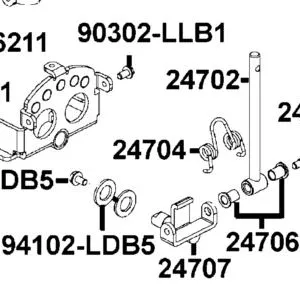 24704-LDB5-E00 SPRING SHIFT LEVER — diagram cutout