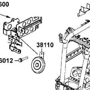 38110-LDB5-E00 HORN COMP — diagram cutout