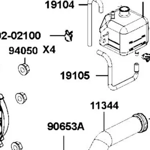 19105-AGA8-E00 HOSE ASSY.RESERVE TANK-PRESSURE VALVE — diagram cutout