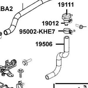 19506-AGA7-E00 WATER HOSE. RADIATOR-PRESSURE VALVE — diagram cutout