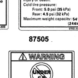 87505-AAA5-M30-T01 WARNING LABEL TIRE -OFF ROAD — diagram cutout