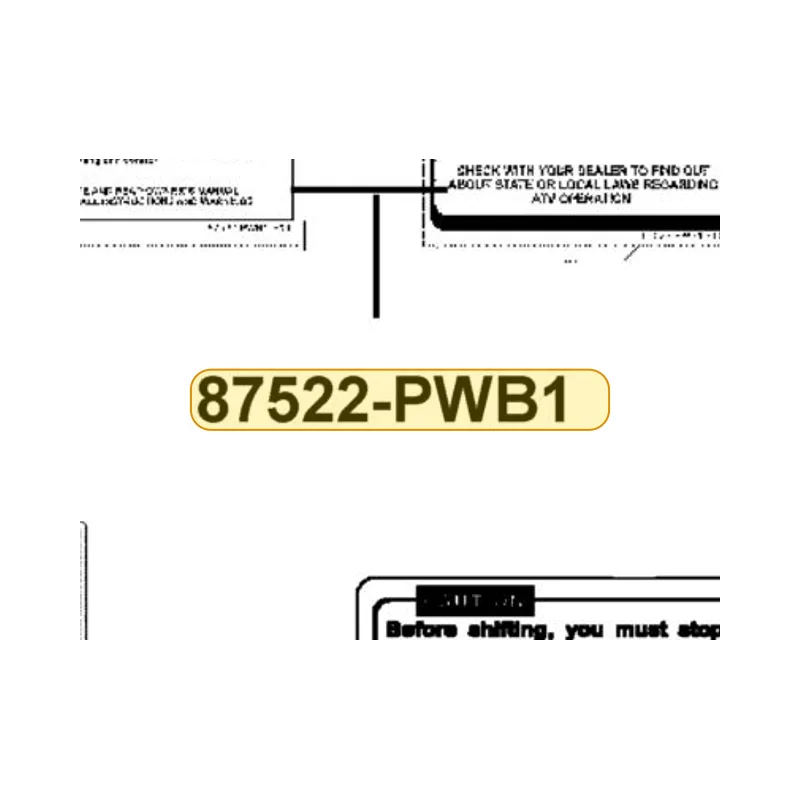 87522-PWB1-E00-T01 HANG TAG GENERAL USE — diagram cutout