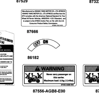87556-AGB8-E00-T01 WARNING LABEL TIRE-ON ROAD (52KG) — diagram cutout