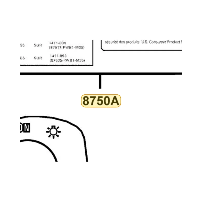 8750A-LFA5-MG5-T01 INSTRUCTION FOR FRENCH LABELS-(Canada) ASSY — diagram cutout