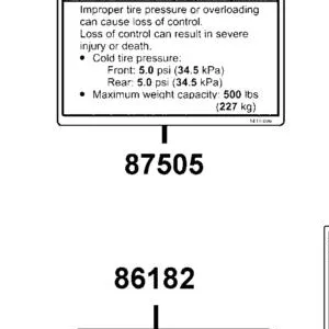 87505-PWB1-M31-T01 WARNING LABEL TIRE — diagram cutout