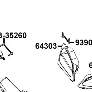 64303-LCA5-E01-N1R GRILL R FENDER (Black) — diagram cutout