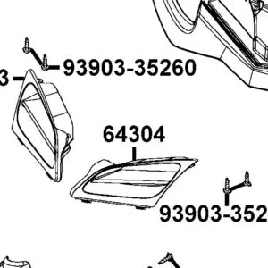 64304-LCA5-E01-N1R GRILL L FENDER (Black) — diagram cutout