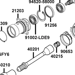 91002-LDE9-E00 BRG BALL RADIAL 62/28 — diagram cutout