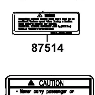 87514-PWA1-M30-T01 WARNING MAXIMUM CAPACITY 500lbs — diagram cutout