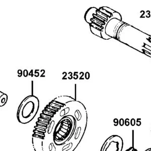 23520-PRB3-910 GEAR ASSY LOWER DRIVEN (38T) — diagram cutout