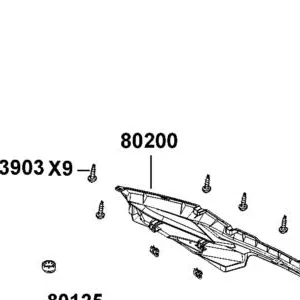 80200-AGA1-M00-N1R MUDGUARD REAR (Black) — diagram cutout