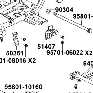 51407-AHH8-M00 LH STAY FR CARRIER — diagram cutout