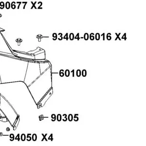 60100-AGA1-M00-97R "FENDER,FRONT" — diagram cutout