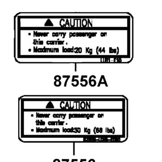 87556-LLB1-E01-T03 CAUTION CARRIER MAX LOAD — diagram cutout