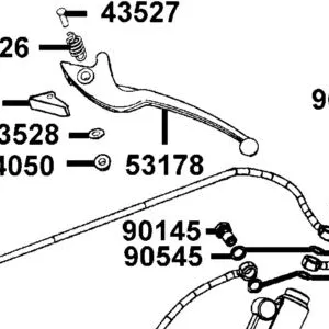 53178-PWA1-900-M3A LEVER L STRG HANDLE (SILVER ) — diagram cutout