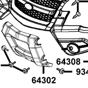 64302-LFA5-E01-N1R BUMPER FRONT (Black) — diagram cutout
