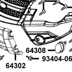 64308-LFA5-900-N1R CAP L FR MUDGUARD (Black) — diagram cutout