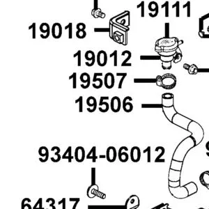 19506-LKK7-E00 HOSE WATER — diagram cutout