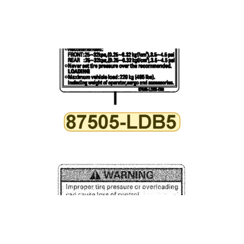 87505-LDB5-E00-T01 LABEL TIRE ON ROAD — diagram cutout