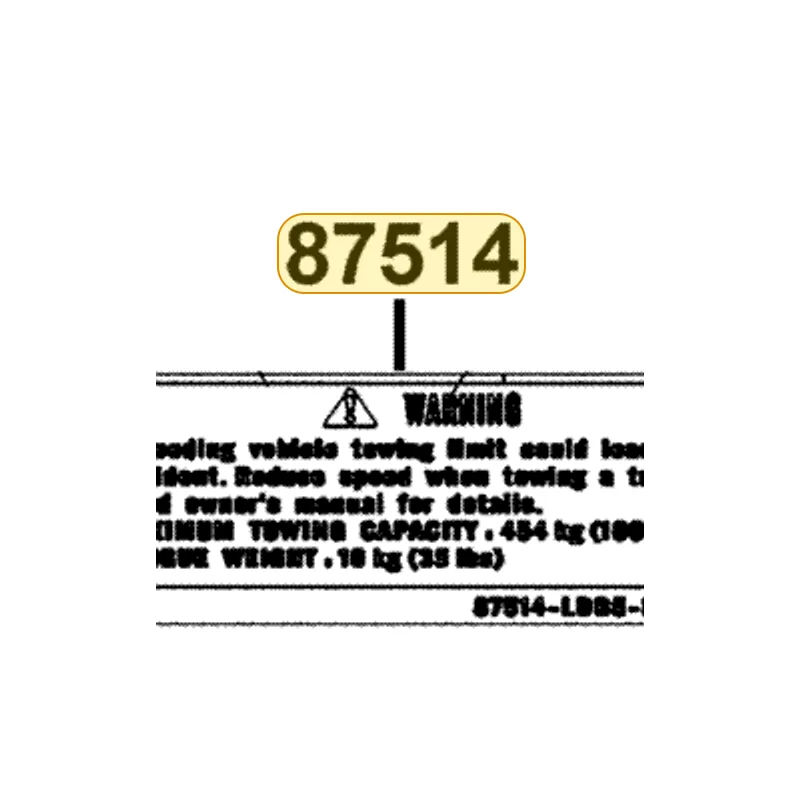 87514-LDB5-E00-T01 CAUTION MAXIMUN CAPACITY — diagram cutout