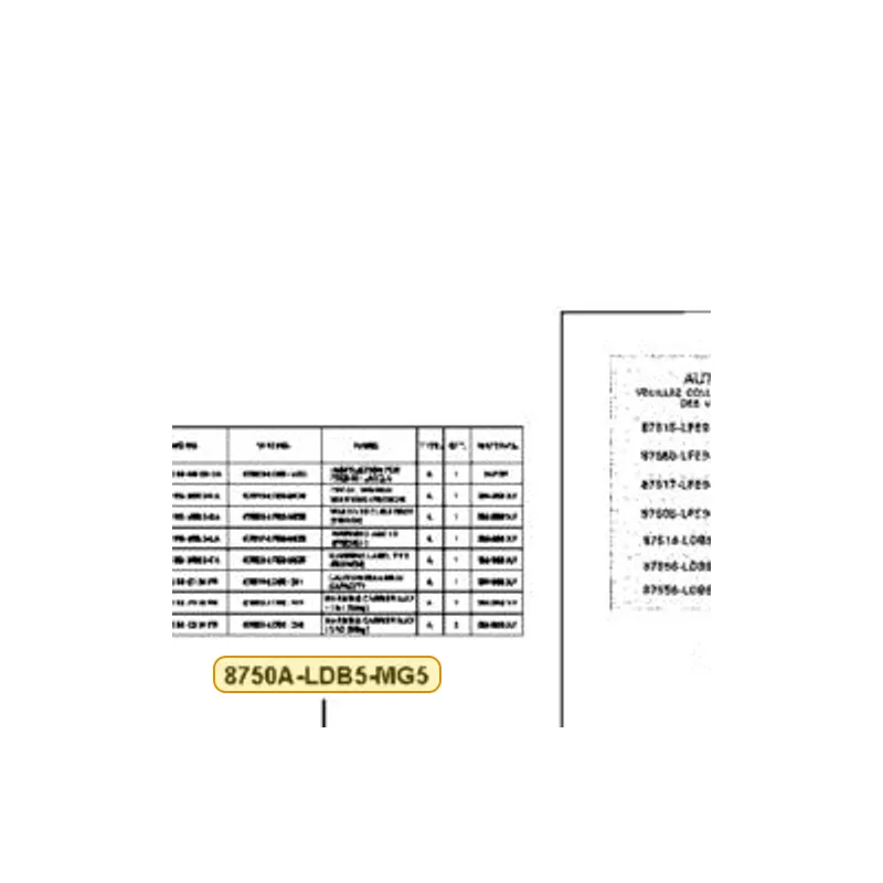 8750A-LDB5-MG5-T01 INSTRUCTION FOR FRENCH LABELS-(Canada) ASSY — diagram cutout