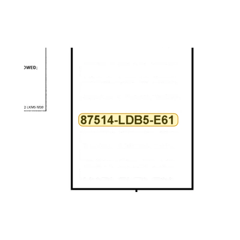87514-LDB5-E61-T01 CAUTION MAXIMUN CAPACITY — diagram cutout
