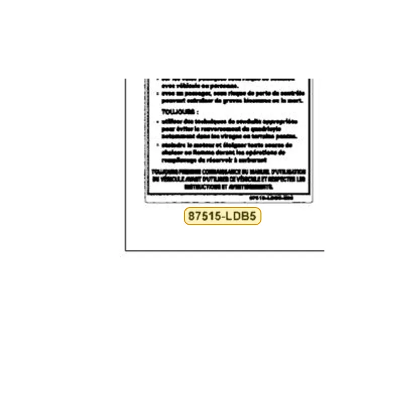 87515-LDB5-E60-T01 DRIVE WARNING LIST-OFF ROAD — diagram cutout
