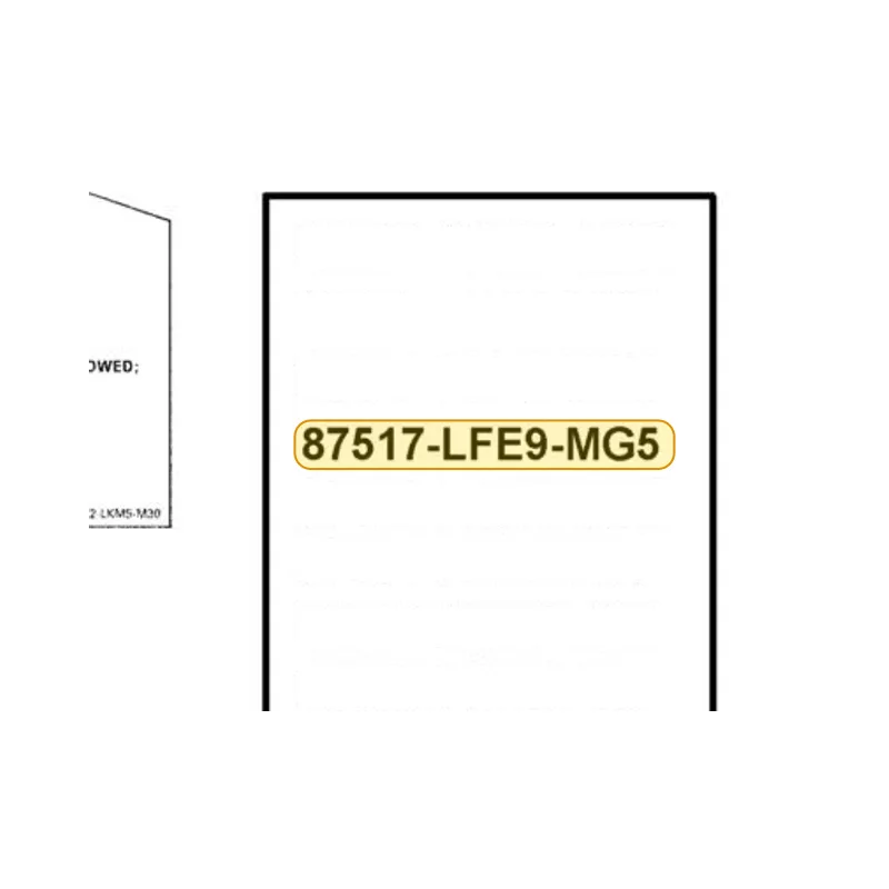 87517-LFE9-MG5-T01 WARNING AGE 16(FRENCH) — diagram cutout