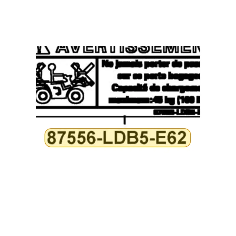 87556-LDB5-E62-T01 WARNING CARRIER MAX LOAD (45 kg) — diagram cutout