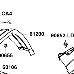 61200-ALC1-E00-N1R MUDGUARD R FR SIDE (Black) — diagram cutout