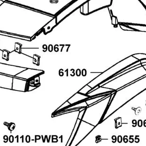 61300-ALC1-E00-N1R MUDGUARD L FR SIDE (Black) — diagram cutout