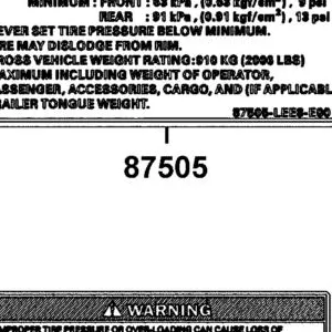 87505-LEE8-E00-T01 LABEL TIRE — diagram cutout