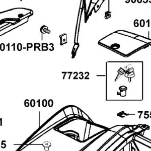 77232-GLW0-318-M2 LOCK SET FUEL LID — diagram cutout