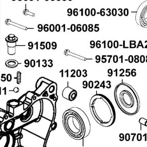 11203-LKM5-E00 UNDER RUBBER BUSH REAR CUSHION — diagram cutout