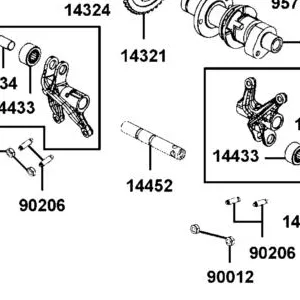 14452-LKM5-E00 SHAFT. EXH. ROCKER ARM — diagram cutout